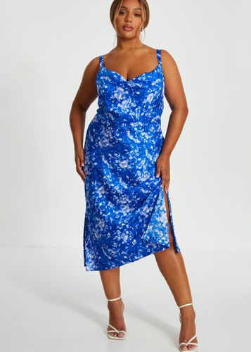 Womens Curve Ditsy Floral Satin Midaxi Dress - - 24 - NastyGal UK (+IE) - Modalova