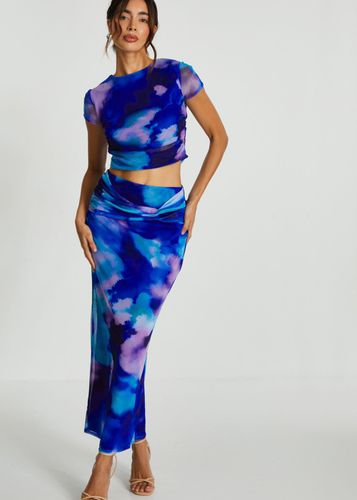 Womens Mesh Tie Dye Print Crop Top - - 12 - NastyGal UK (+IE) - Modalova