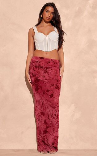 Womens Soft Touch Devore Ruched Side Maxi Skirt - 8 - NastyGal UK (+IE) - Modalova