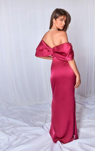 Womens Hot Woven Bardot Bow Back Detail Maxi Dress - 12 - NastyGal UK (+IE) - Modalova