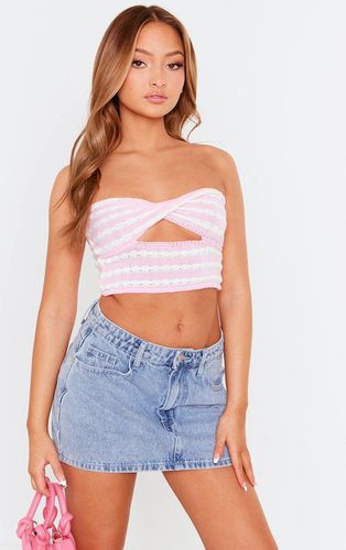 Womens Petite Baby Knit Twist Front Stripe Crop Top - 10 - NastyGal UK (+IE) - Modalova