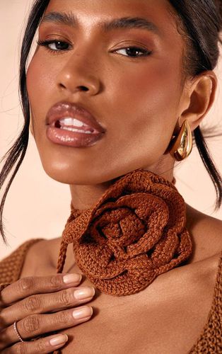 Womens Chocolate Knitted Corsage Neck Tie - - One Size - NastyGal UK (+IE) - Modalova