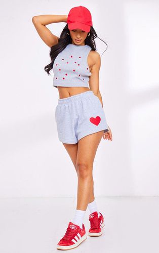 Womens Petite Shorts With Red Hearts - M - NastyGal UK (+IE) - Modalova