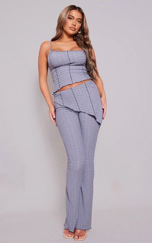 Womens Charcoal Textured Asymmetric Flare Trousers - - 4 - NastyGal UK (+IE) - Modalova