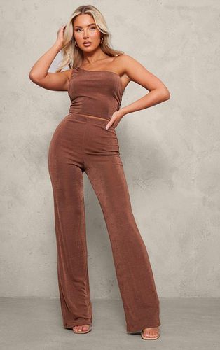 Womens Chocolate Acetate Slinky Wide Leg Trousers - - 10 - NastyGal UK (+IE) - Modalova