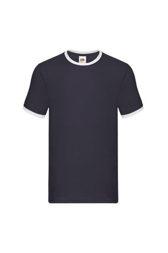 Ringer Contrast T-Shirt - Navy - M - Fruit of the Loom - Modalova