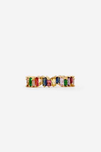 Womens Gold Rainbow Baguette Ring - - M - MUCHV - Modalova