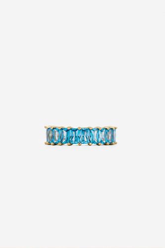 Womens Gold Stacking Ring With Turquoise Stones - - Q - MUCHV - Modalova