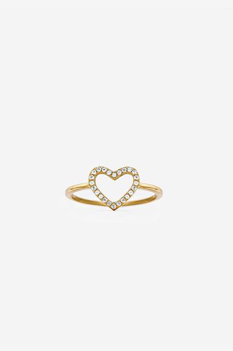 Womens Gold Ring With Small Sparkling Heart - - M - NastyGal UK (+IE) - Modalova