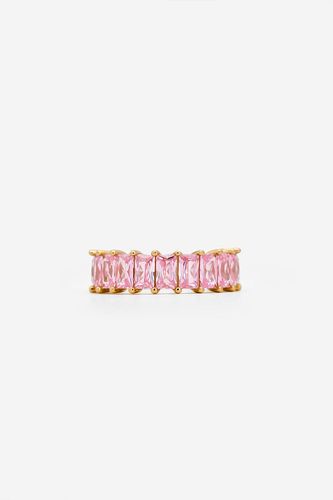 Womens Gold Stacking Ring With Pink Stones - - M - NastyGal UK (+IE) - Modalova