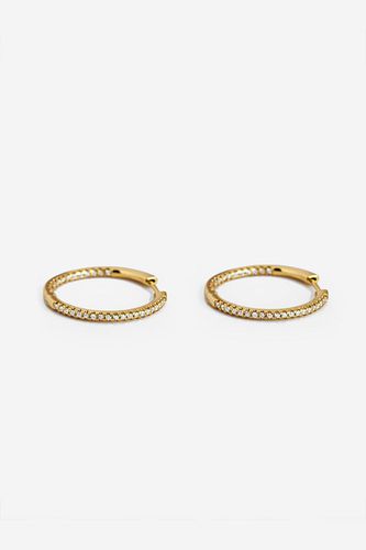 Womens Gold Tennis Hoop Earrings With Sparkling Stones - - One Size - MUCHV - Modalova