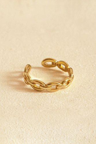 Womens Gold Adjustable Cuban Chain Ring - - One Size - MUCHV - Modalova