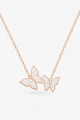 Womens Rose Gold Necklace With Two Butterflies - - 18 inches - NastyGal UK (+IE) - Modalova