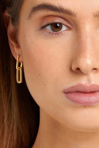 Womens Gold Dangle Hoop Earrings With Removable Charms - - One Size - MUCHV - Modalova