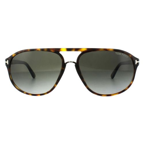 Aviator Dark Havana Smoke Grey Gradient Sunglasses - - One Size - Tom Ford - Modalova