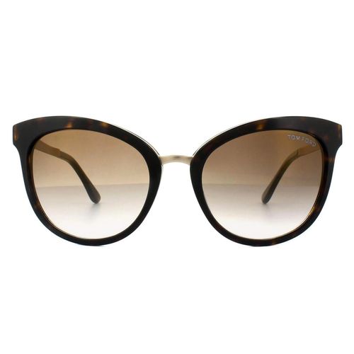 Womens Cat Eye Dark Havana Gold Gradient Sunglasses - One Size - Tom Ford - Modalova