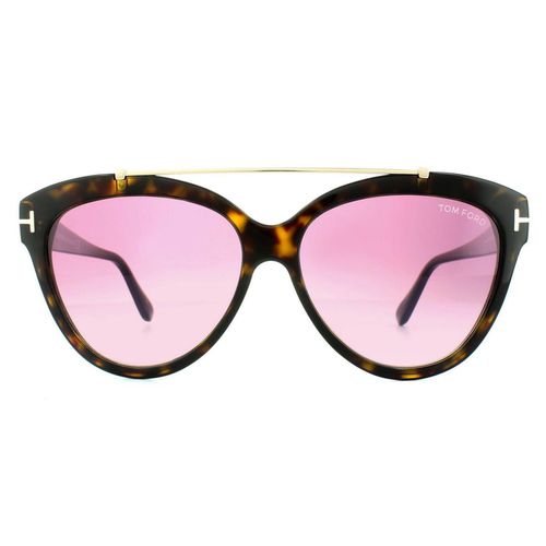 Womens Oval Dark Havana Gradient Mirror Violet Sunglasses - - One Size - NastyGal UK (+IE) - Modalova