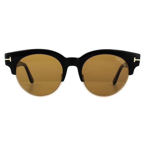 Round Shiny Brown Sunglasses - One Size - Tom Ford - Modalova