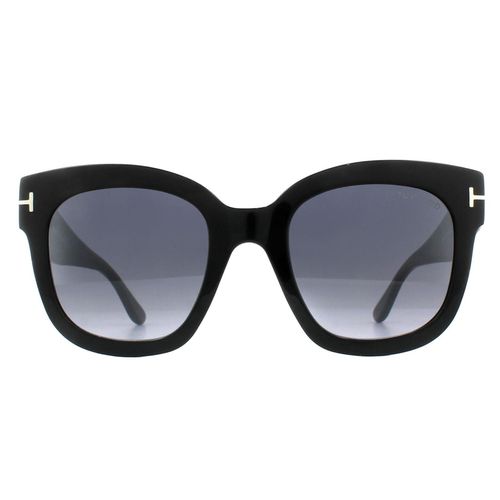Womens Square Shiny Smoke Grey Mirror Sunglasses - One Size - Tom Ford - Modalova