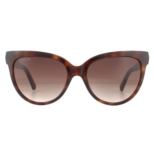 Womens Cat Eye Dark Havana Gradient Sunglasses - One Size - Swarovski - Modalova