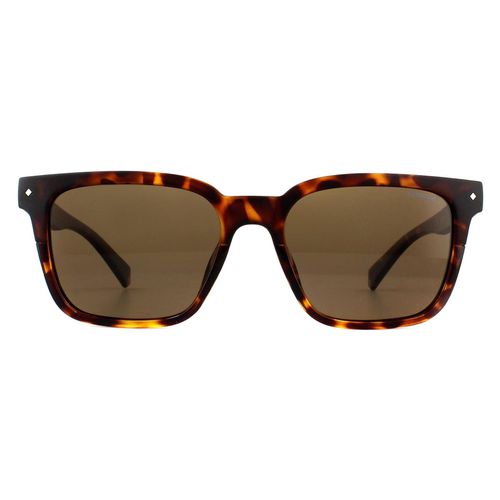 Square Dark Havana Bronze Polarized Sunglasses - - One Size - Polaroid - Modalova