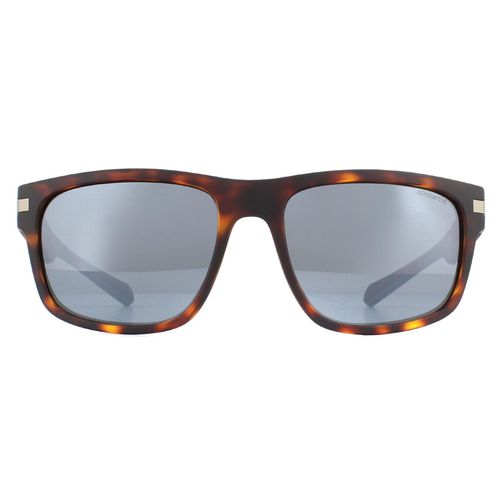 Rectangle Matte Havana Silver Mirror Polarized Sunglasses - - One Size - NastyGal UK (+IE) - Modalova