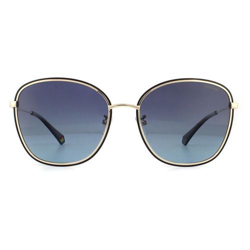 Womens Square Gold Grey Gradient Polarized Sunglasses - One Size - Polaroid - Modalova