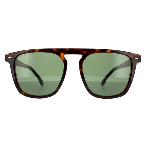Square Dark Havana Green Sunglasses - - One Size - Hugo Boss - Modalova