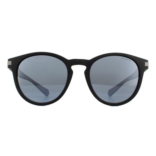 Round Matte Silver Mirror Polarized Sunglasses - One Size - Polaroid - Modalova