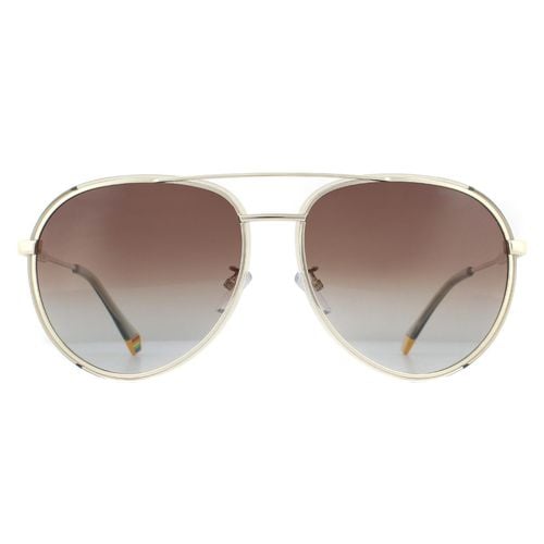 Aviator Gold Brown Gradient Polarized Sunglasses - One Size - Polaroid - Modalova