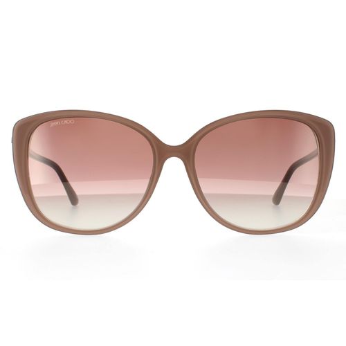 Womens Cat Eye Nude Glitter Brown Gradient Mirror Sunglasses - - One Size - Jimmy Choo - Modalova