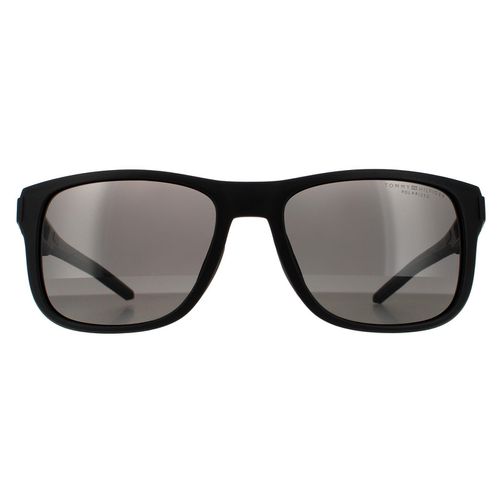 Wrap Matte Grey Polarized Sunglasses - One Size - Tommy Hilfiger - Modalova
