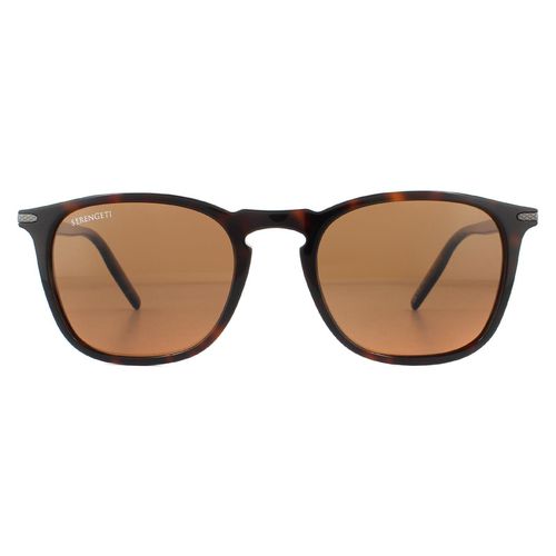 Round Shiny Dark Havana Mineral Polarized Drivers Sunglasses - One Size - Serengeti - Modalova