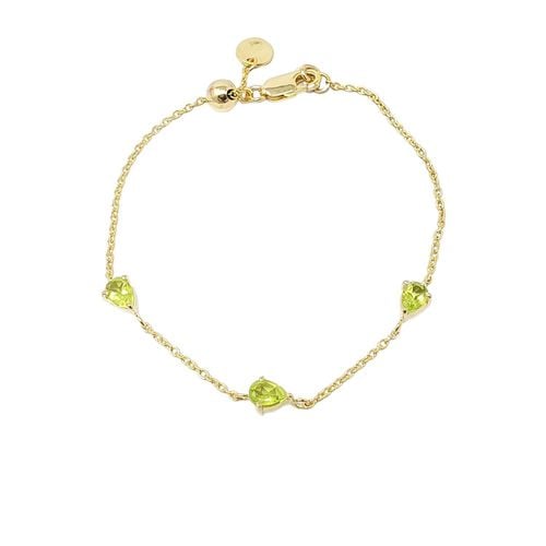 Womens Peridot August Birthstone Minimalist Gold Bracelet - - 7.5 inches - Harfi - Modalova