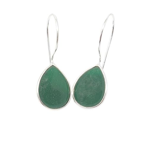 Womens Emerald May Birthstone Dangle Drop Silver Earrings - - One Size - Harfi - Modalova