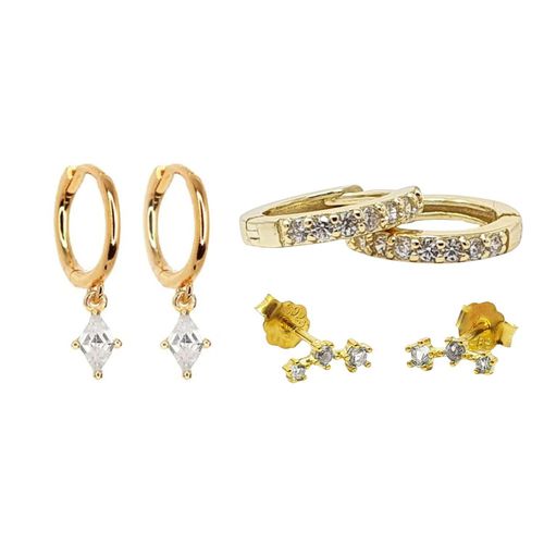 Womens April Birthstone Diamond Earrings Gift Set For Her - - One Size - Harfi - Modalova