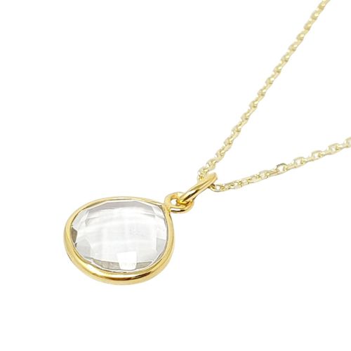 Womens Topaz Charm April Birthstone Gold Plated Necklace - 18 inches - NastyGal UK (+IE) - Modalova