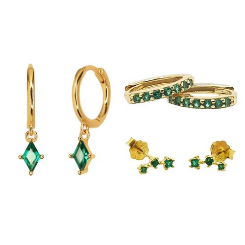 Womens May Birthstone Emerald Earrings Gift Set For Her - - One Size - Harfi - Modalova