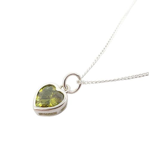 Womens Mini Heart Silver Peridot August Birthstone Necklace - - 18 inches - NastyGal UK (+IE) - Modalova