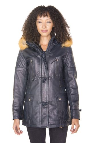 Womens Quilted Leather Parka Jacket-Brussels - - 14 - NastyGal UK (+IE) - Modalova