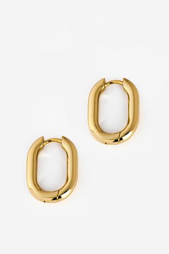 Womens Gold Small Thick Oval Hoop Earrings - - One Size - MUCHV - Modalova