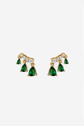 Womens Gold Emerald Green Charm Stud Earrings - - One Size - NastyGal UK (+IE) - Modalova