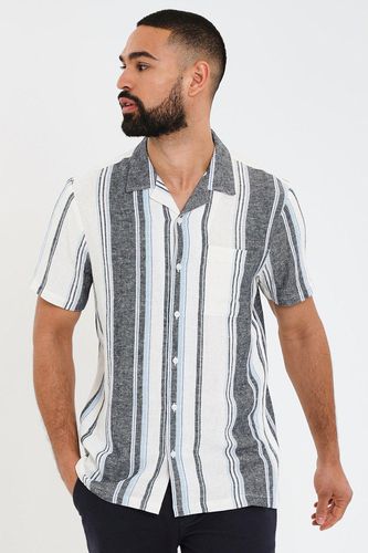 Indigo' Luxe Linen Bland Revere Collar Short Sleeve Shirt - - S - Threadbare - Modalova