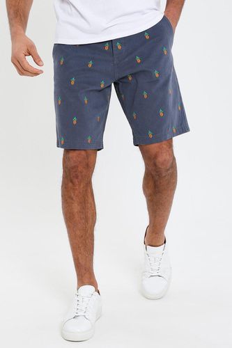 Cotton 'Tropez' Embroidered Pineapple Chino Shorts - - 30R - Threadbare - Modalova