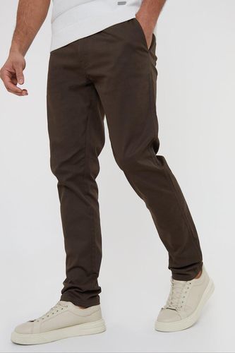 Castello' Cotton Slim Fit Chino Trousers With Stretch - - 36R - Threadbare - Modalova