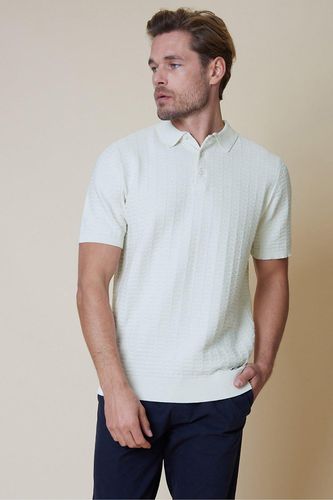 Halliwell' Cotton Mix Short Sleeve Textured Knitted Polo Shirt - - XL - Threadbare - Modalova