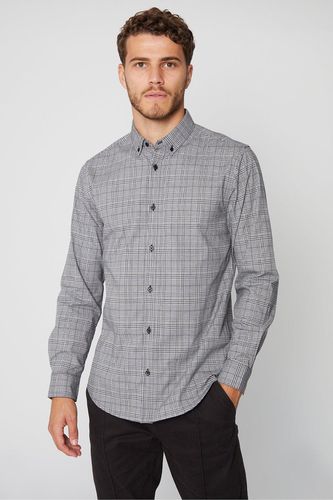 Zedd' Cotton Long Sleeve Check Shirt With Stretch - - S - Threadbare - Modalova