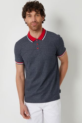 Wallis' Contrast Collar Cotton Jersey Polo Shirt - - XL - Threadbare - Modalova