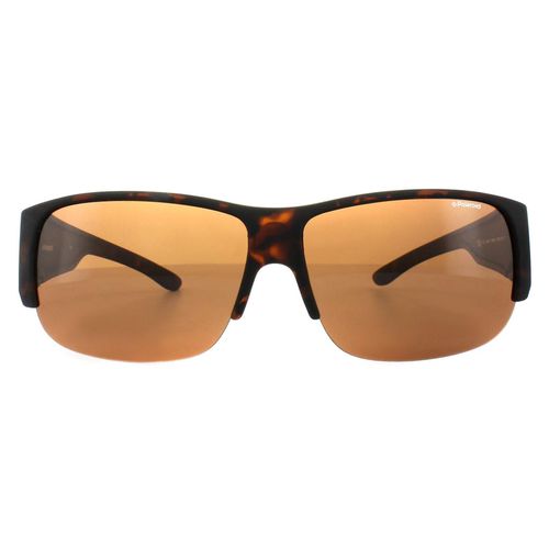 Suncovers Semi Rimless Havana Polarized Sunglasses - One Size - Polaroid - Modalova