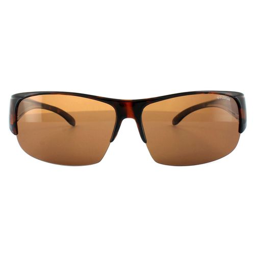 Suncovers Semi Rimless Dark Havana Copper Polarized Sunglasses - - One Size - Polaroid - Modalova